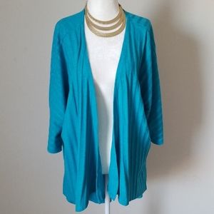 Turquoise LulaRoe Open Front Kimono Sz. M